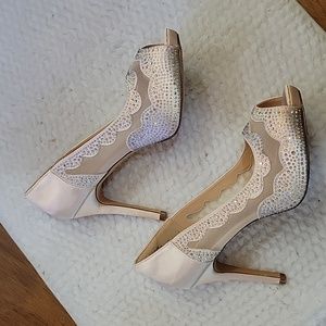 Dream Pairs Divine01 Champagne pink rhinestone high heel pumps 8.5 New …